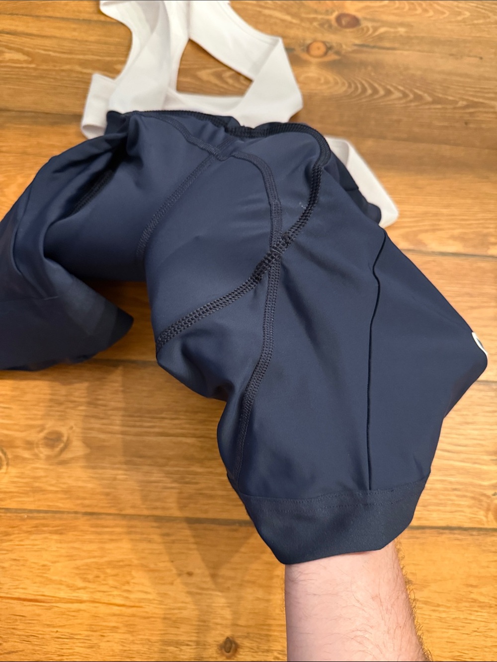 Rapha Navy Blue Cycling Bib Shorts with White Straps - Picture 7 of 8